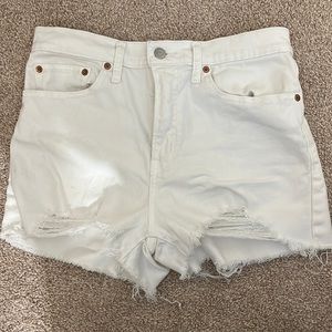 Authentic High Rise Levi’s Shorts - White